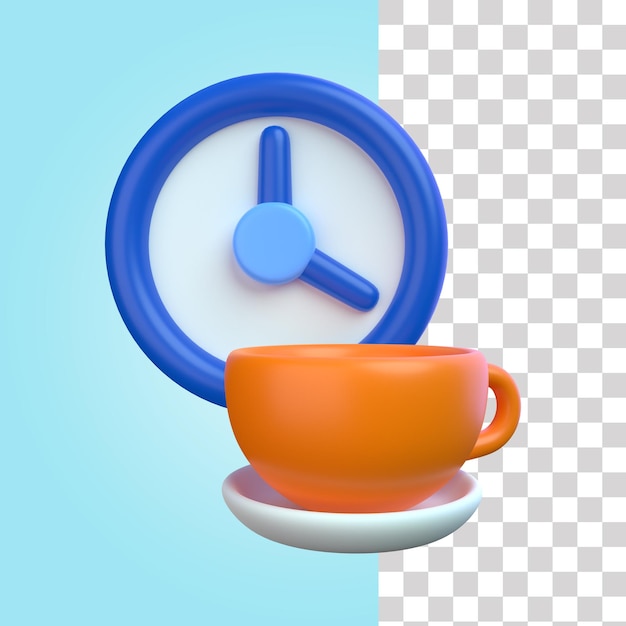 PSD Ícone 3d da pausa para o café