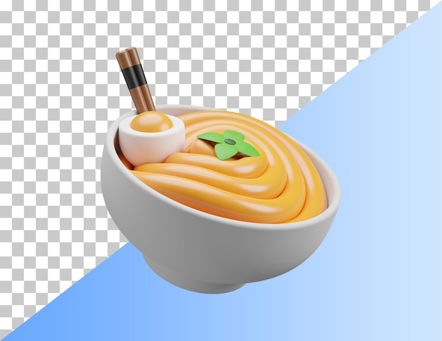 PSD Ícone 3d da tigela de macarrão chinês. deliciosa comida asiática