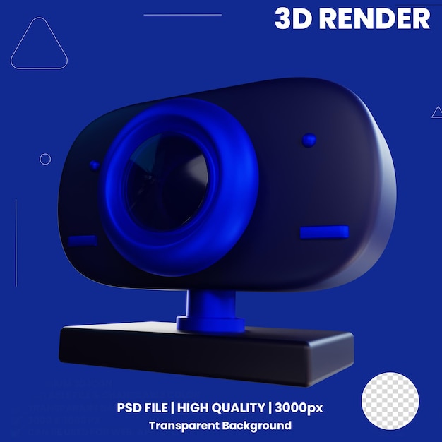 PSD Ícone 3d da webcam