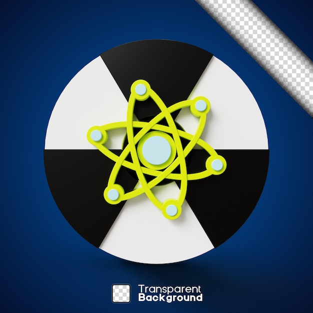 PSD icône 3d de danger de rayonnement