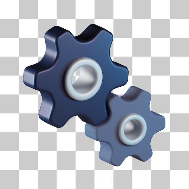 Ícone 3D das Rodas de Engrenagem