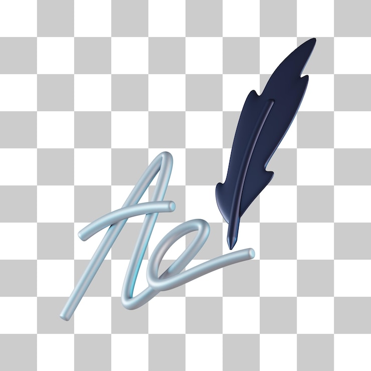 PSD ícone 3d de assinatura de autógrafo