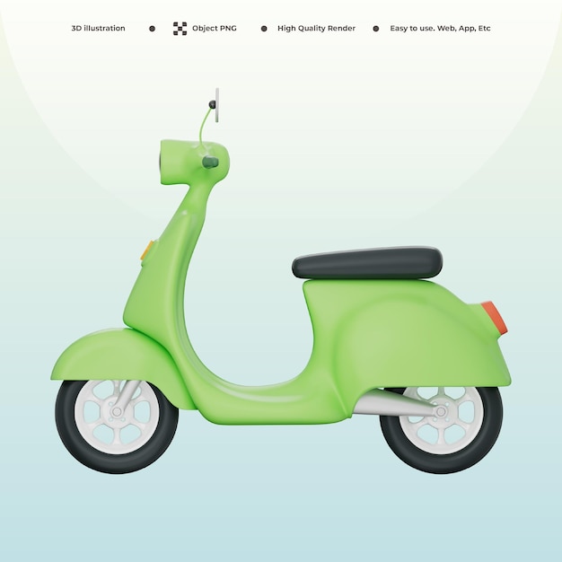 Ícone 3D de bicicleta elétrica retro para veículo ecológico de energia limpa e transporte verde