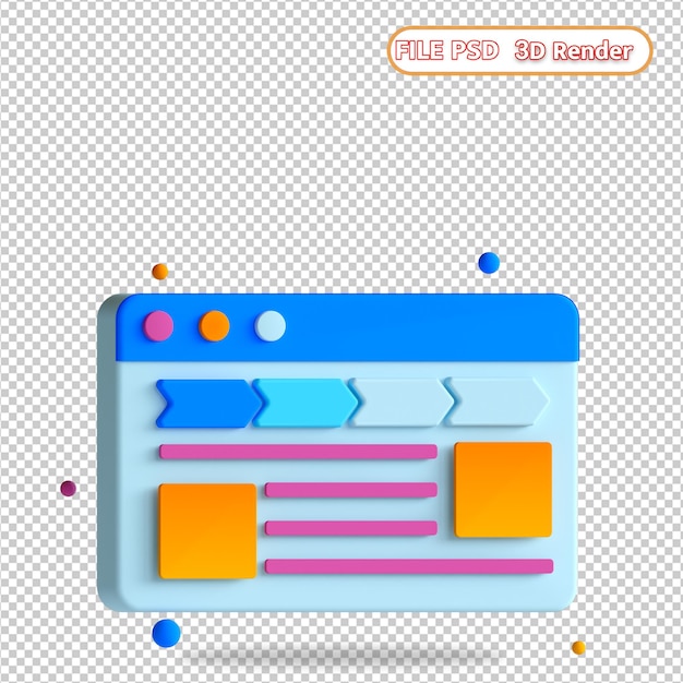 ícone 3d de breadcrum
