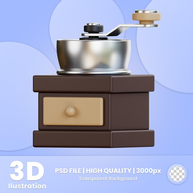 ícone 3d de café Moedor de café