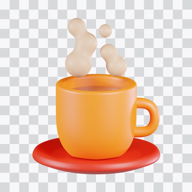 PSD Ícone 3d de caneca de café