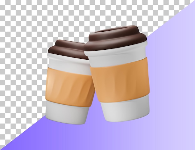 PSD Ícone 3d de caneca de café