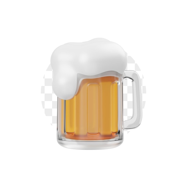 PSD Ícone 3d de cerveja