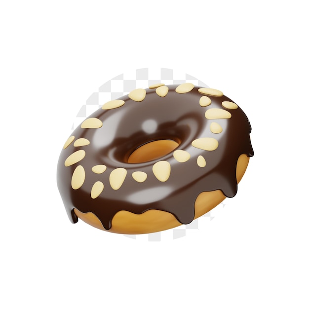 PSD Ícone 3d de chocolate donut food