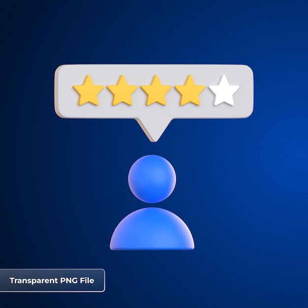 Ícone 3D de classificação do utilizador