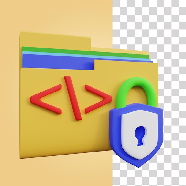 Ícone 3d de código seguro