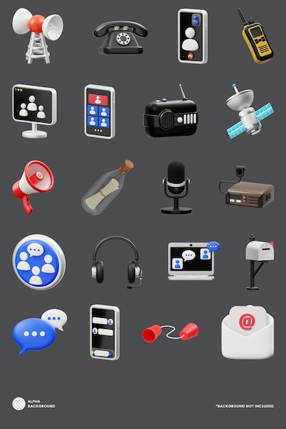 Ícone 3D de comunicação