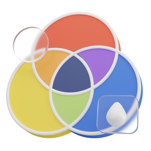 Ícone 3d de cor rgb para design gráfico