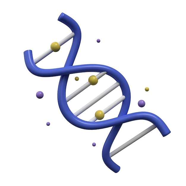 Ícone 3d de dna em fundo branco