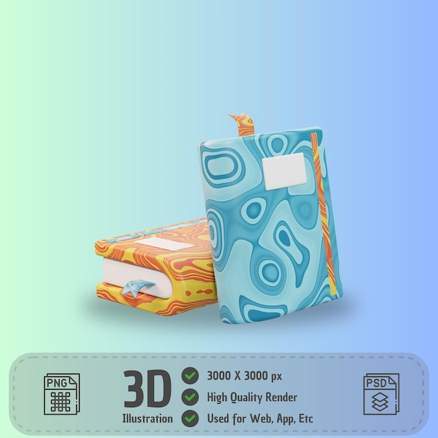 Ícone 3d de educação