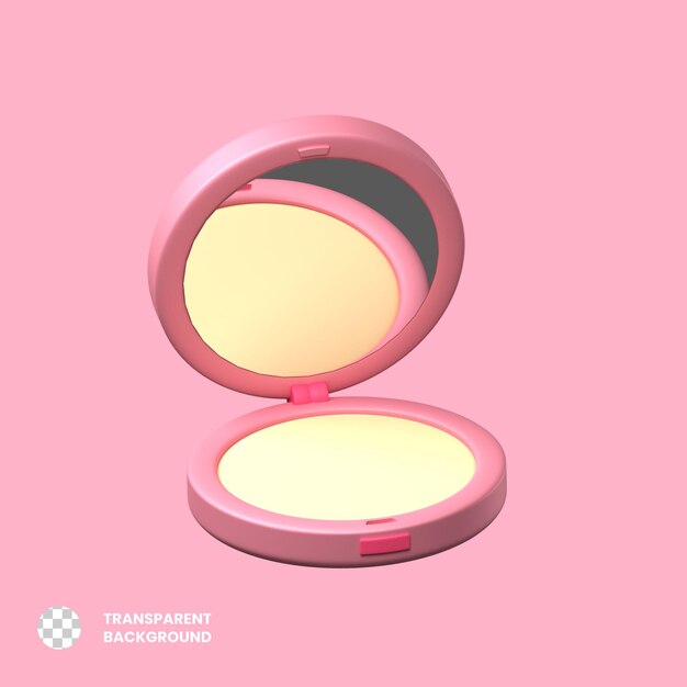 PSD Ícone 3d de face powder isolado em fundo transparente