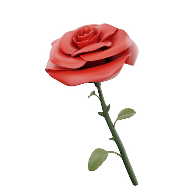 Ícone 3d de flor rosa para flores