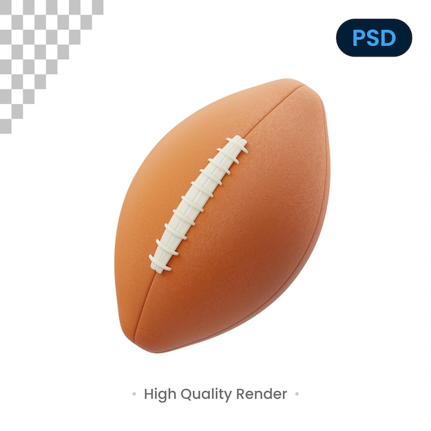 Ícone 3d de futebol americano psd premium