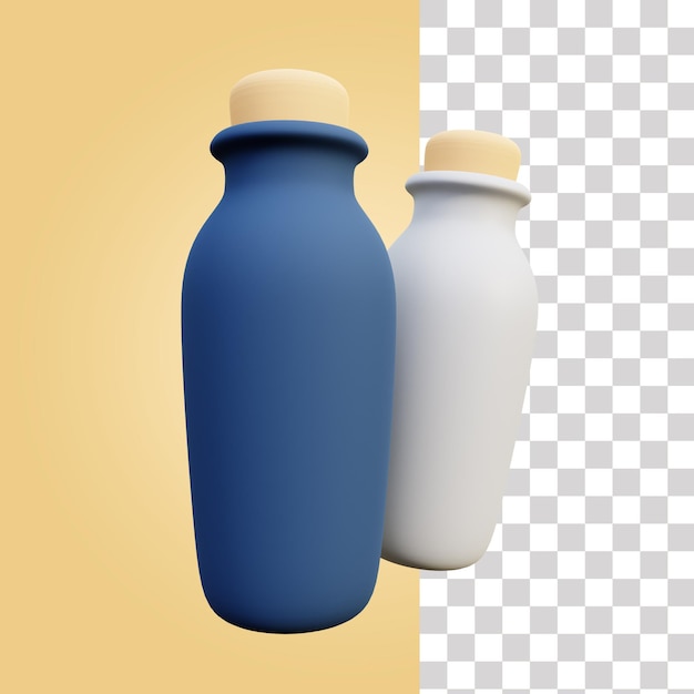 Ícone 3d de garrafa de plástico