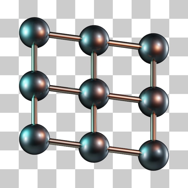 PSD Ícone 3d de grade quadrada