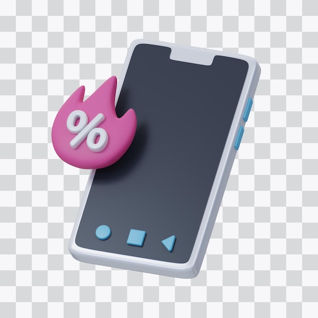 Ícone 3D de grande venda de smartphones