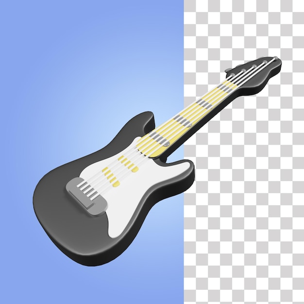 Ícone 3d de guitarra elétrica