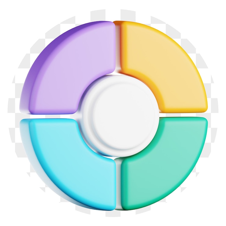 PSD ícone 3d de infográfico circular