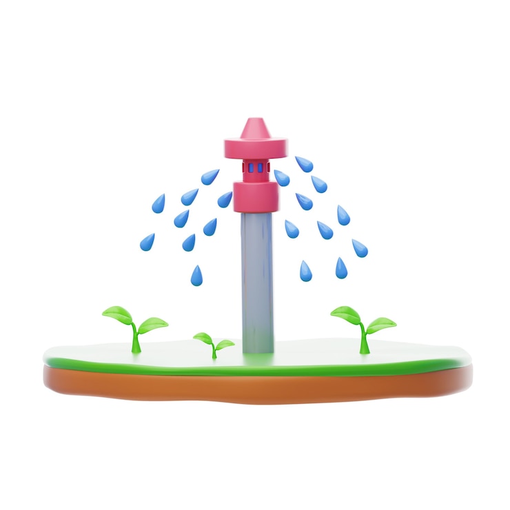 PSD ícone 3d de irrigação