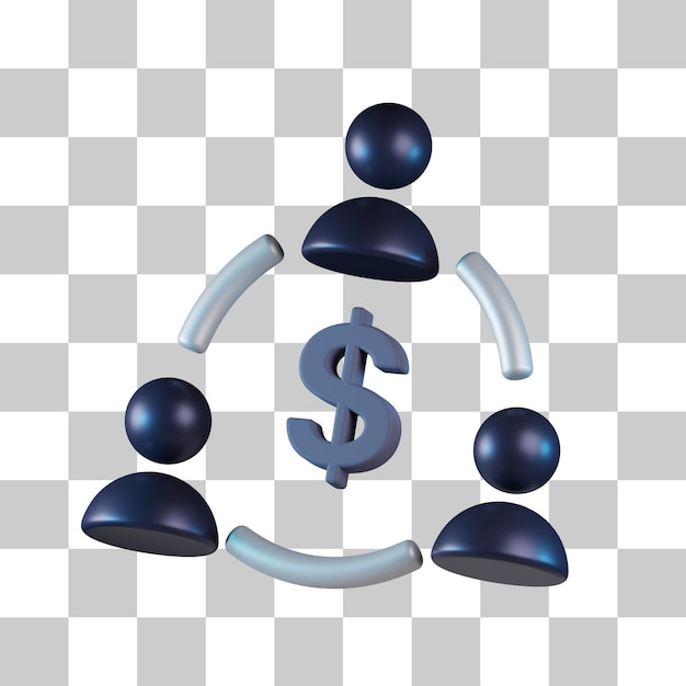 Ícone 3D de Marketing de Conexão