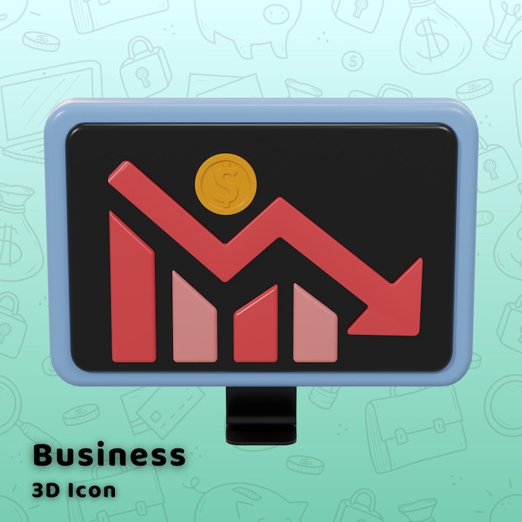 PSD ícone 3d de negócios e finanças
