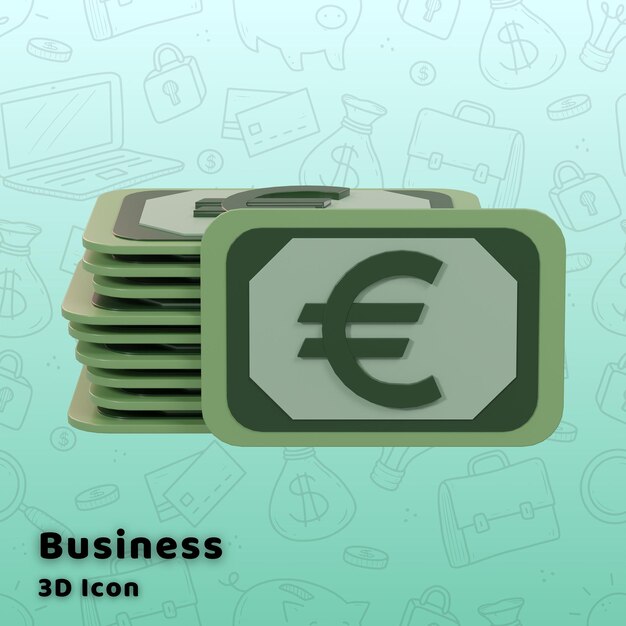 PSD Ícone 3d de negócios e finanças