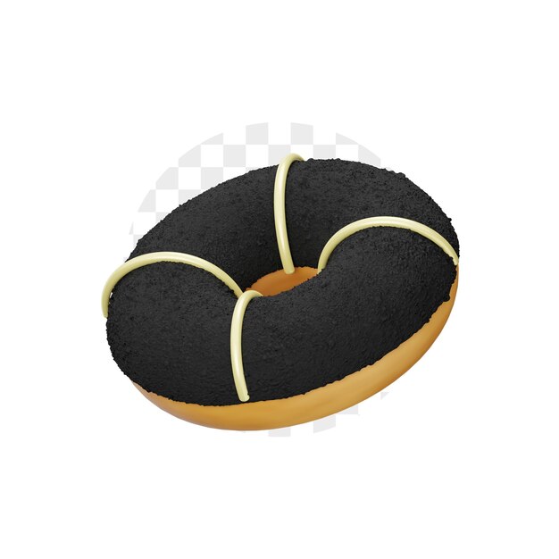 PSD Ícone 3d de oreo donut food