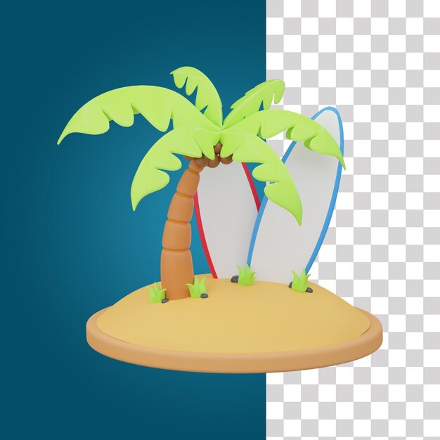 ícone 3d de prancha de surf