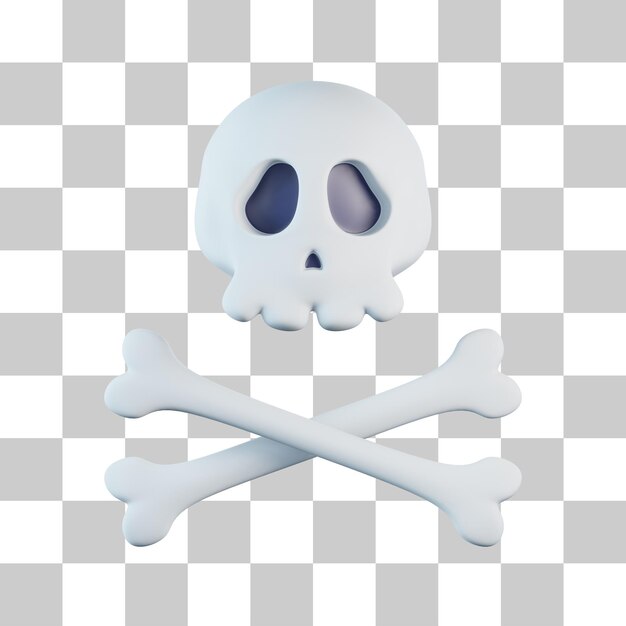 PSD Ícone 3d de skull crossbones