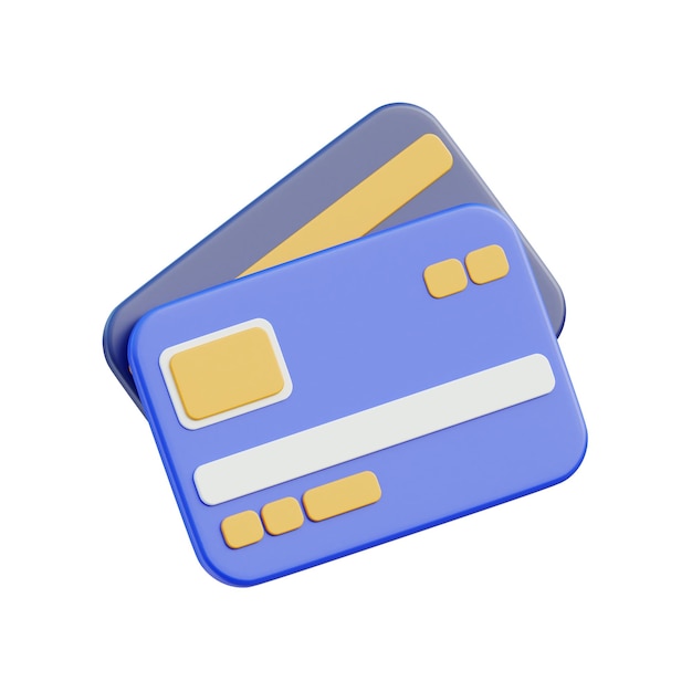 Ícone 3D de transação de cartão de crédito