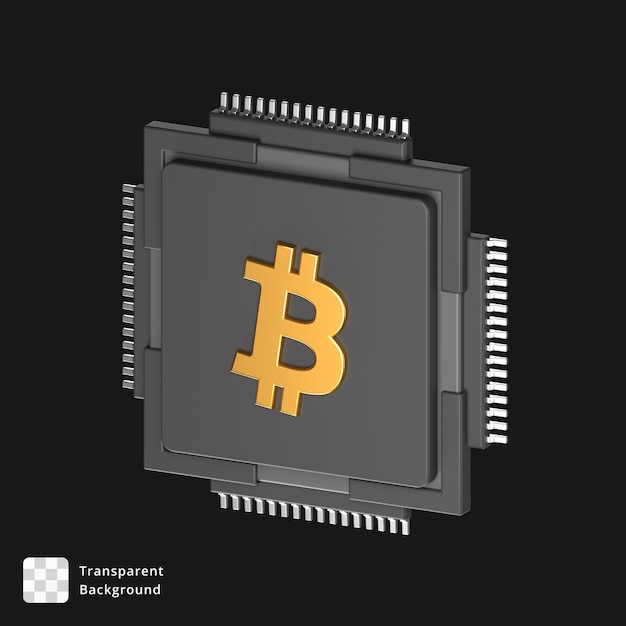 Ícone 3D de um chipset btc