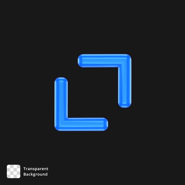 Ícone 3D de uma flecha azul