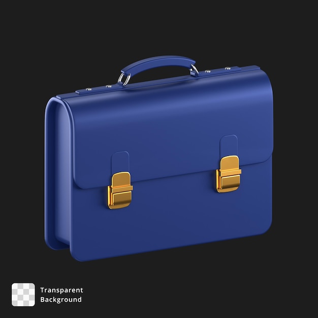 ícone 3d de uma maleta de negócios azul