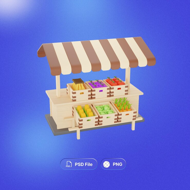 PSD ícone 3d de uma mercearia
