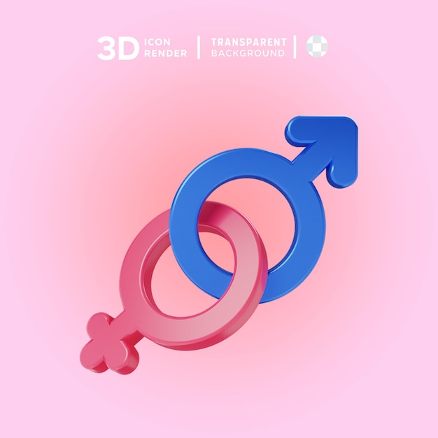 PSD Ícone 3d de valentine gênero ilustração