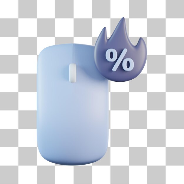 Ícone 3D de venda de mouse
