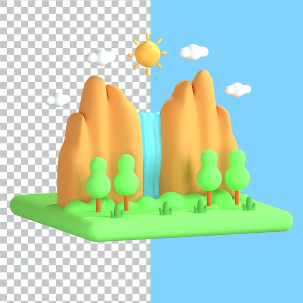 Icone 3D della natura e dell'ambiente