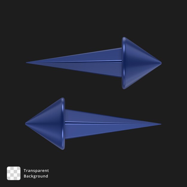 icône 3d de deux flèches bleues pointant dans des directions opposées