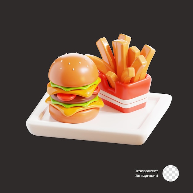 Icone 3D di fast food