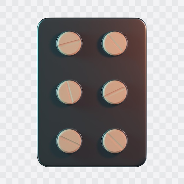 Ícone 3D do blister de medicamentos