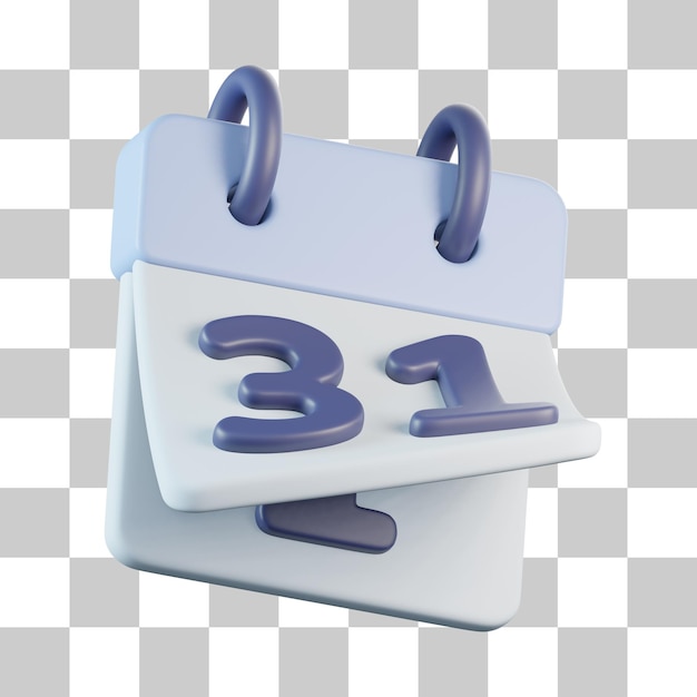 PSD Ícone 3d do calendário