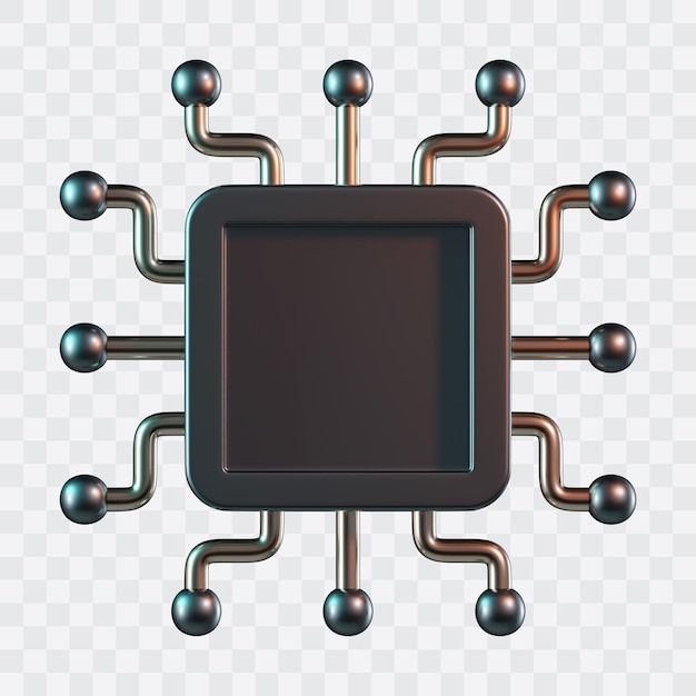 Ícone 3D do chip de segurança