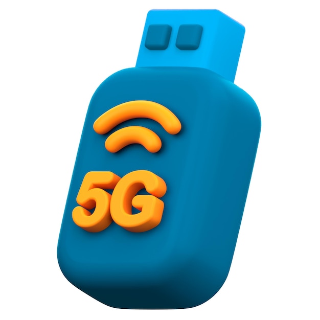 PSD Ícone 3d do controlador de rede 5g