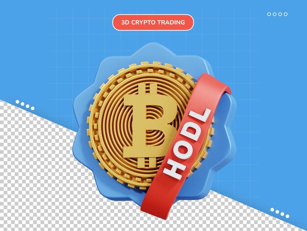 Ícone 3d do distintivo de bitcoin