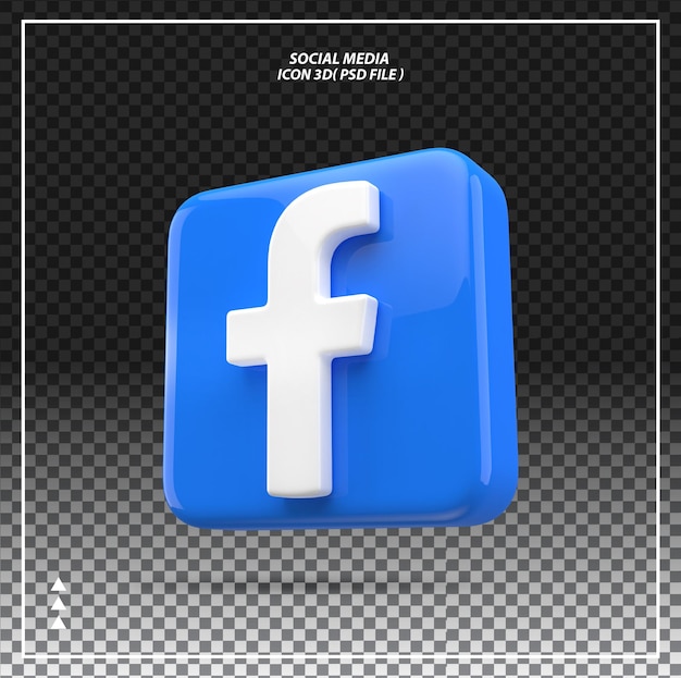 PSD Ícone 3d do elemento do facebook